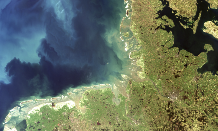 Satellitenbild von Norddeutschland mit Nord- und Ostsee